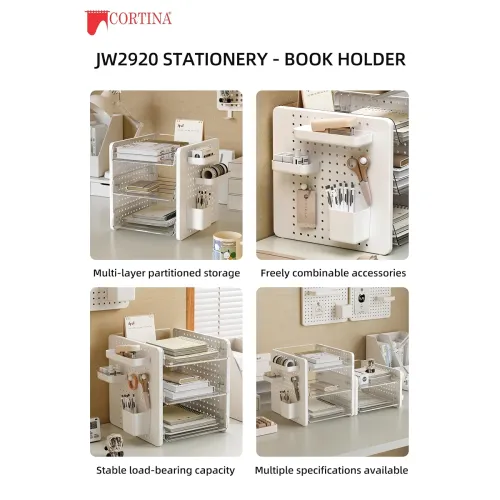 Image of Cortina 2-Tier Multipurpose Desktop File Organizer with Document Tray