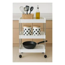 Cortina 3-Tier Plastic Storage Rack with Wheels