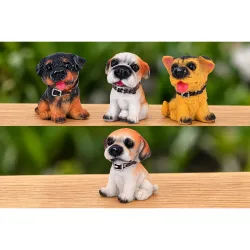 Cortina 4 Pcs Assorted Dog Miniature Figurines Showpiece for Him/Her, Home Decor