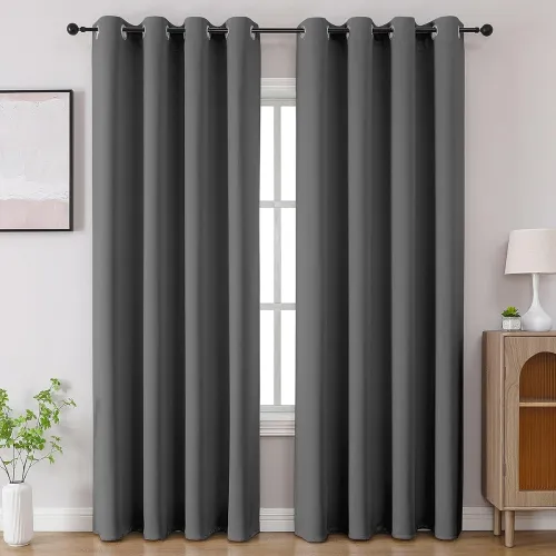 Image of Cortina 80-90% Blackout Solid Door Curtains 9 Feet Set of 2 - Thermal Insulated