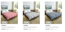Cortina Blankets Quilts and Dohars upto 76% Discount