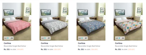 Image of Cortina Blankets Quilts and Dohars upto 76% Discount