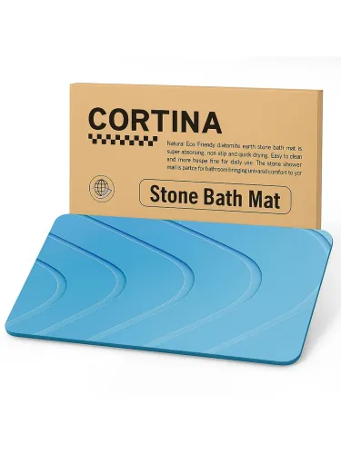 Image of Cortina Blue Water Proof Bath Mat