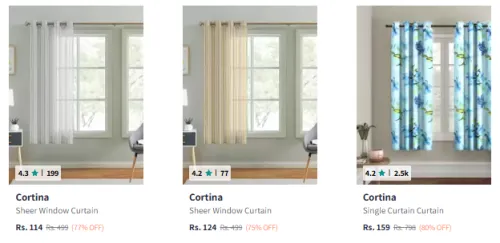 Image of Cortina Curtains Starting @₹114