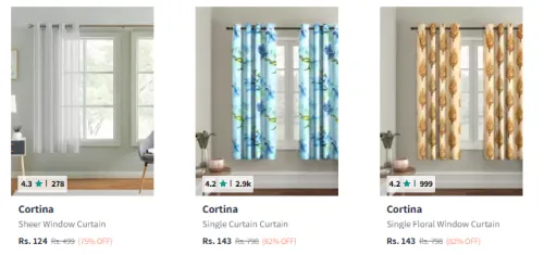 Image of Cortina Curtains Starting @ ₹124
