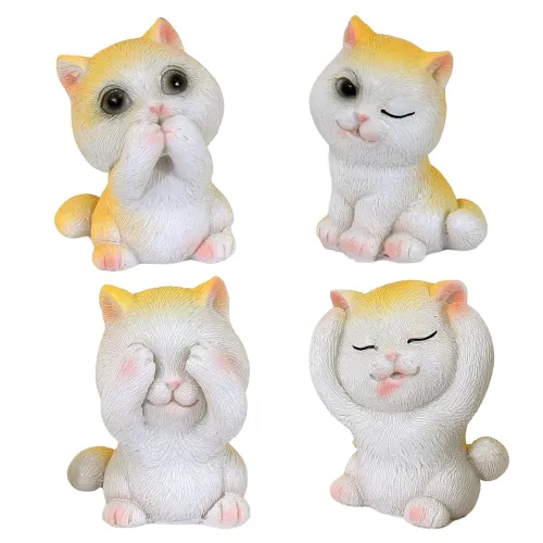 Image of Cortina Cute Cat Miniature Figurines 4 Pcs