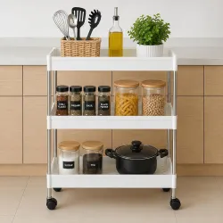Cortina Heavy Duty Plastic Storage 3 TierShelves for Home Kitchen Garage Bathroom | Multipurpose Tiered Rack Organizer w