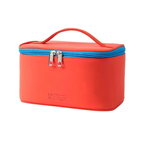 Image of Cortina Large Travel Makeup Bag & Cosmetic Organizer for Women, Orange
