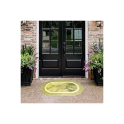 Cortina Olive Oval PVC Anti-Slip Door Mat