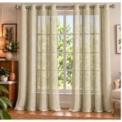 Cortina Premium Linen Blend Sheer Curtain 5 feet Set of 2