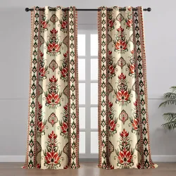 Cortina Printed Polyester Curtains Pack of 2