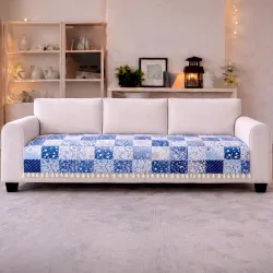 Cortina Printed Quilted Velvet Sofa Cover – Premium Sofa Couch Protector – Soft Plush Velvet, Non-Slip, Machine Washable
