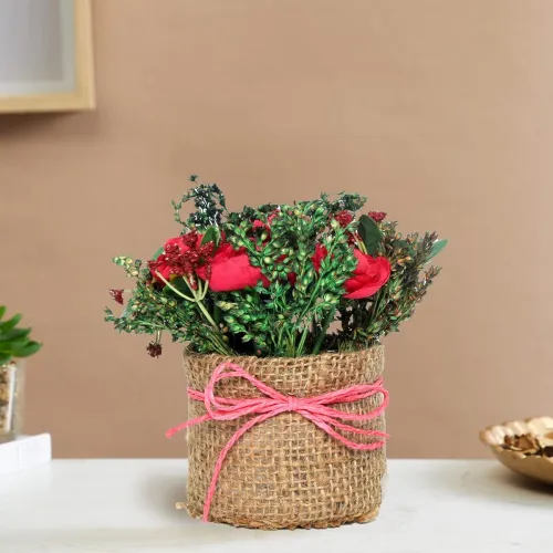 Image of Cortina RoseEco Cylindrical Artificial Flowers Set (Multicolor, Pack of 12)