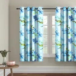  Cortina Single Floral Printed Window Curtain