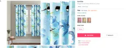 Cortina Single Floral Printed Window Curtain