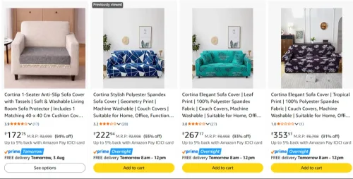 Image of Cortina Stylish Sofa Cover upto 94% discount 