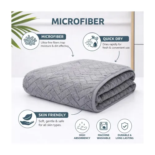 Image of Cortina Towels for Bath (70 x 140 cm) – 380 GSM Microfiber Bath Towels, Ultra Soft, Highly Absorbent & Quick Dry for Gym