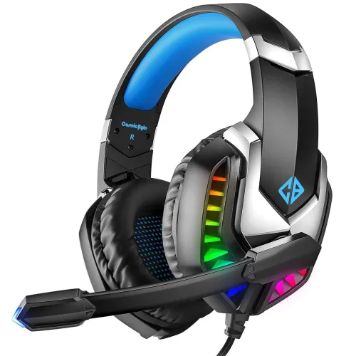 Image of Cosmic Byte G2050 RGB 7.1 Surround Sound USB Gaming Headphone for PS5, PC with Software and Gel Microphone (Blue)