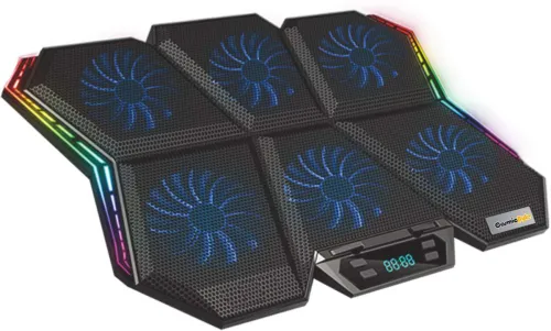 Image of Cosmic Byte Meteroid RGB Ergonomic Cooling Pad with Adjustable Height (Blue)