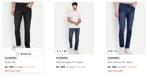 Image of Cosmic Men Jeans Starting @ ₹299