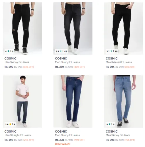 Image of Cosmic Men's Jeans Starrting at ₹299