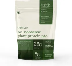 COSMIX No-Nonsense Plant Protein Pro,26g Protein,Light On Gut, Superior Muscle Recovery Plant-Based Protein (500 g, Classic Unflavoured)