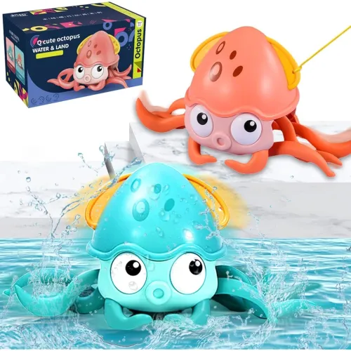 Image of COSMOBABY Premium Amphibian Octopus Bath Toy Pull Along 