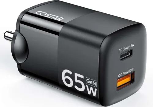 Image of Costar 65 W GaN 3 A Dual Port Mobile Charger (Black)