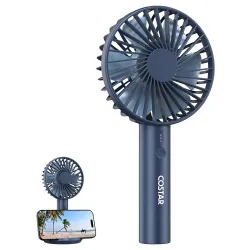 COSTAR Mini Portable Fan, Brushless Motor Hand Fan with Table Phone Holder Base