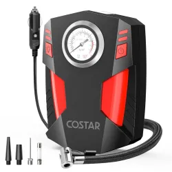 COSTAR Tyre Inflator, 150 PSI Air Pump for Car Tyre, 12V DC Electric Car Air Pump with LED Flashlight