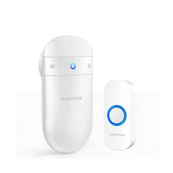 Costar Wireless Door Bell Kit with LED (1 Receiver + 1 Button)