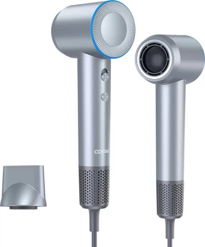 Image of Costar 1600W Ionic Hair Dryer – 110,000 RPM, Silver Grey