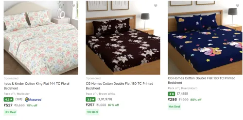 Image of Cotton Badsheet Minimum 70% Discount