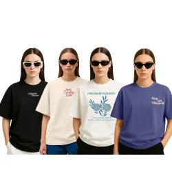 Cotton Blend Oversized Baggy Fit T-Shirt for Womens 