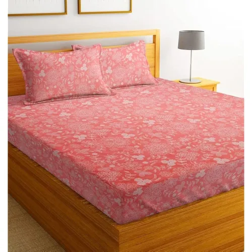 Image of BSB HOME 100% Cotton Feel Flat Double Bedsheets with 2 King Size Pillow Covers 