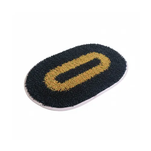 Image of Cotton Oval Doormat, Machine Washable, Soft Mat for Bathroom Kitchen Entryway 