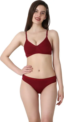 Image of Cotton Plus Bra & Panty Set