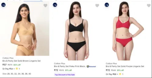 Image of Cotton Plus Lingerie Sets at minimum 82% Discount