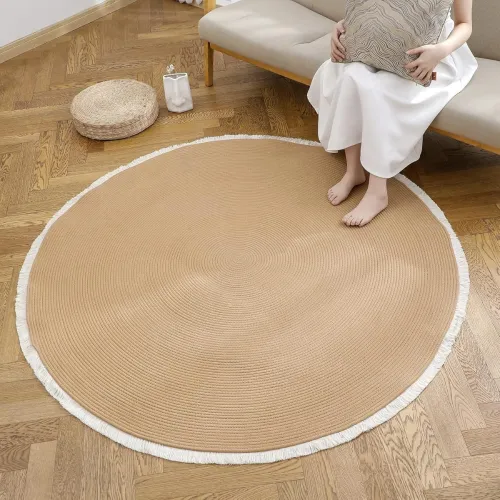 Image of Cotton Round Carpet 2x2 feet