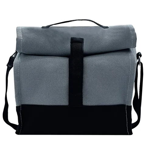 Image of Cotton Sling Thermal Lunch Tiffin Bag with Bottle