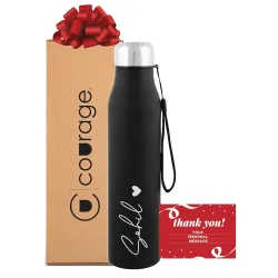 Courage Personalised Stainless Steel Water Bottle 1 Litre | Custom Name Engraved Bottle | Leak-Proof, BPA-Free, Rust-Resistant | Stylish Gift for Kids, Women & Men | Office, School & Gym Use