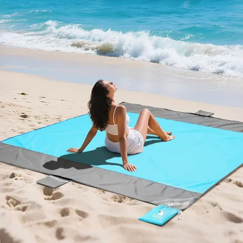 Image of covacure Beach Blanket Waterproof Sandproof Beach Mat 