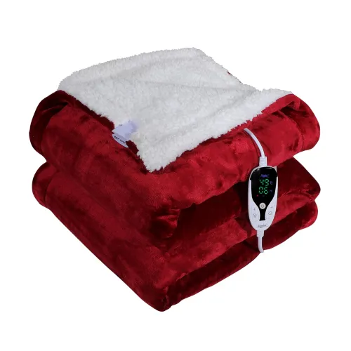 Image of Cozyland Diamond Range Digital Electric Double Bed Warmer (90x90 Inches, Rust)