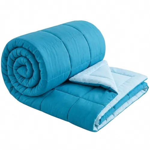 Image of Cozysoft Reversible AC Comforter Set| 220 GSM, Denim & Sky Blue Single Bed