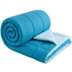 Cozysoft Reversible AC Comforter Set| 220 GSM, Denim & Sky Blue Single Bed