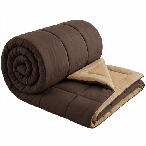 Image of Cozysoft Reversible Double Bed Comforter| Coffee & Camel, 230 x 240 CM
