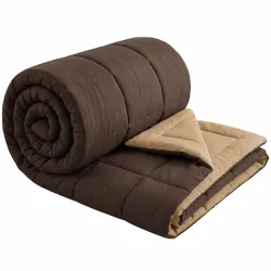 Cozysoft Reversible Double Bed Comforter| Coffee & Camel, 230 x 240 CM