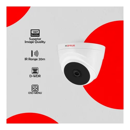 Image of CP PLUS 1MP Full HD IR Dome Camera | 1/4.5'' 1MP PS CMOS Image Sensor| Max 30fps@720P |