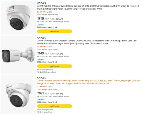 Image of CP Plus Camera upto 72% Discount