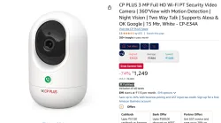 CP PLUS 3 MP Full HD Wi-Fi PT Security Camera